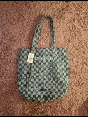 Lucky♣️Brand Pira Denim Check Tote Bag